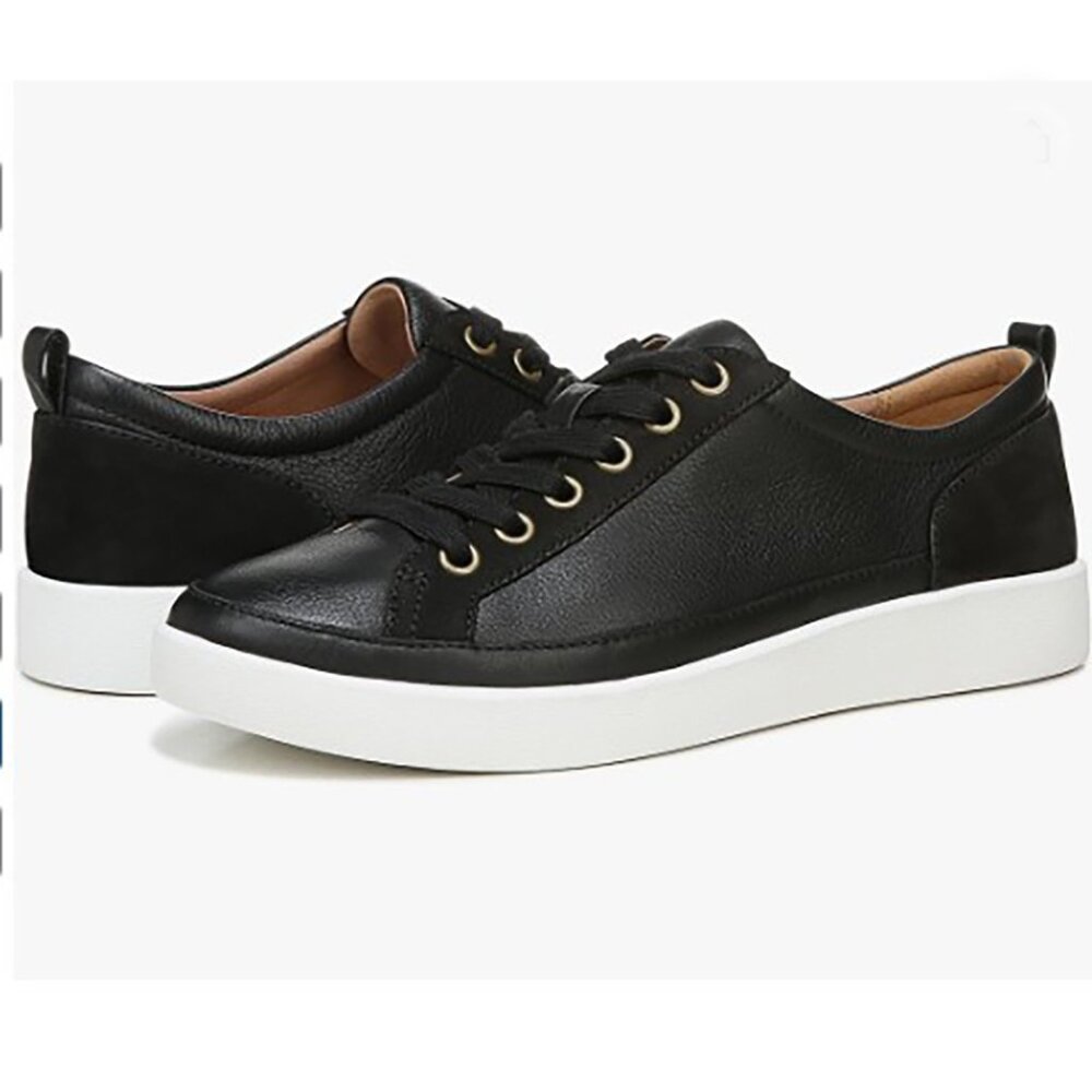Vionic Women's Winny Leather Sneaker Black-Size 10W